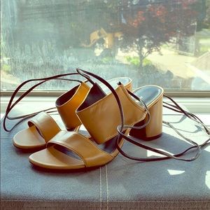 Philip Lim tan soft leather sandals in size 38.